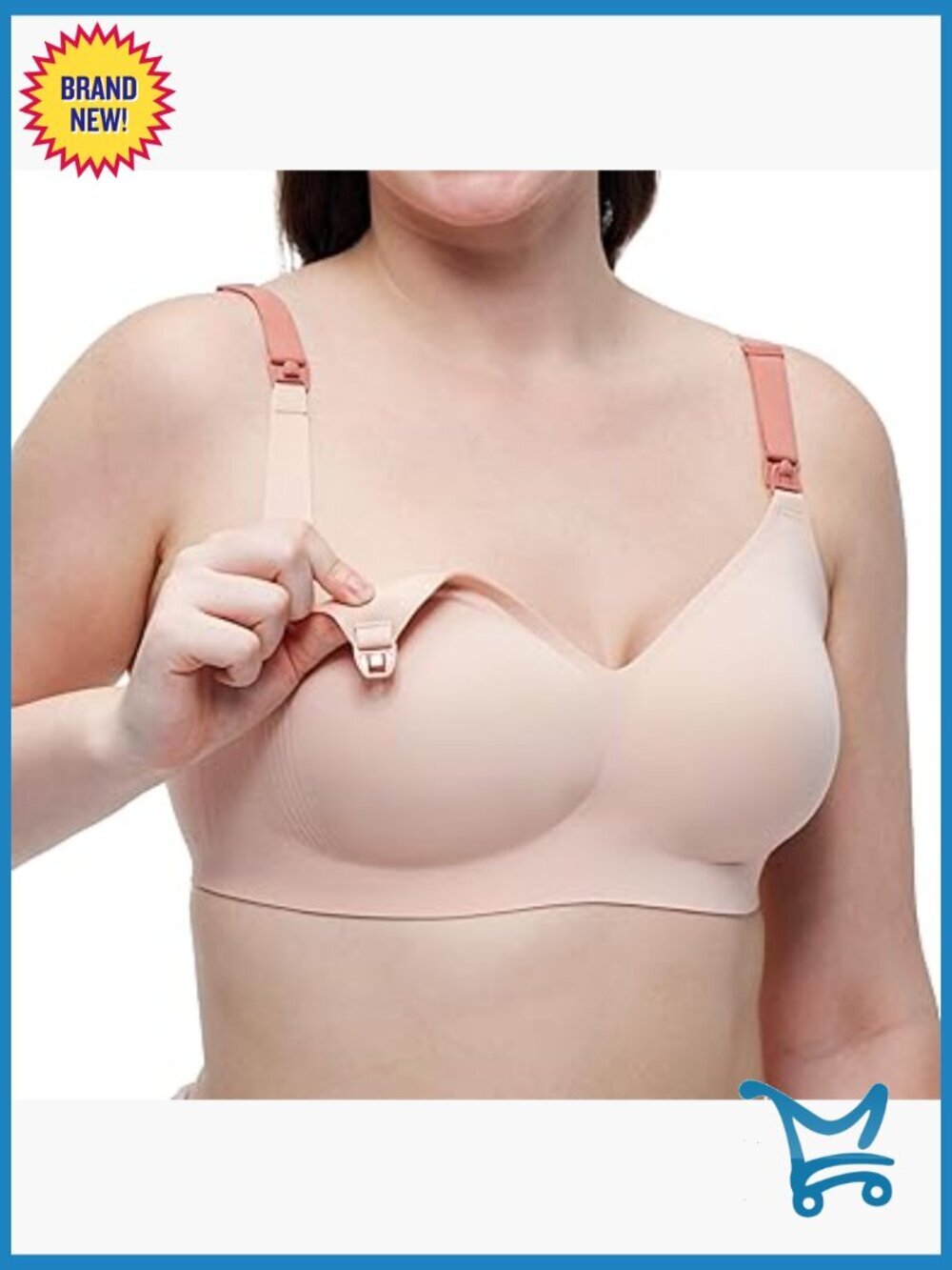 Seamless Nursing Bra with Jelly Support Straps, Wireless Maternity Bra